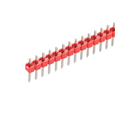 Harfington Uxcell 10pcs Male Pin Header,40 Pin 2.54mm Straight Single Row PCB Pin Strip,Red