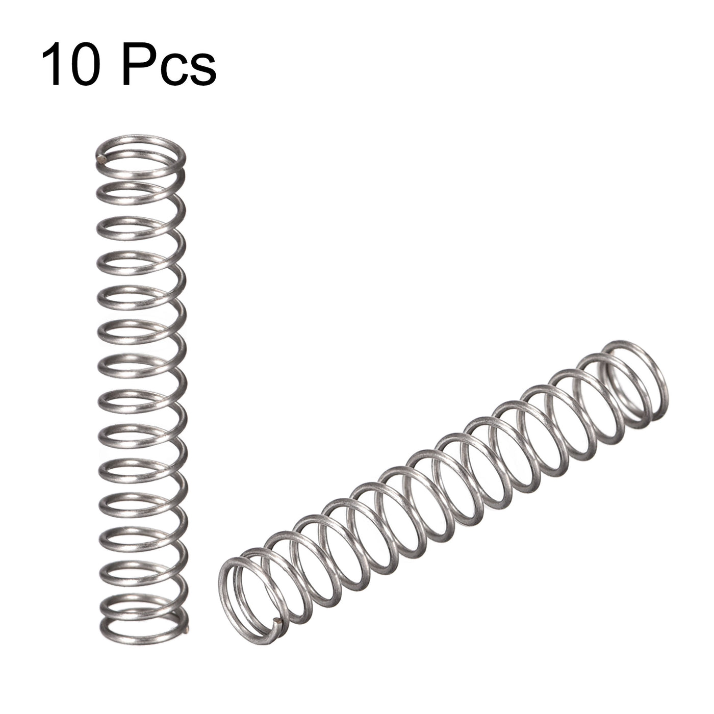 uxcell Uxcell Compressed Spring,4mmx0.4mmx25mm Free Length,7.1N Load Capacity,Gray,10pcs