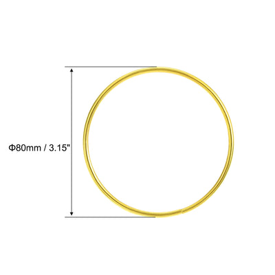 Harfington Uxcell Metal Craft Hoops Rings 80mm(3.15") OD for DIY Wreaths, Macrame Projects 12pcs