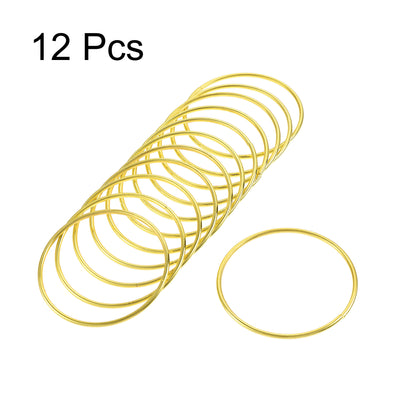 Harfington Uxcell Metal Craft Hoops Rings 80mm(3.15") OD for DIY Wreaths, Macrame Projects 12pcs