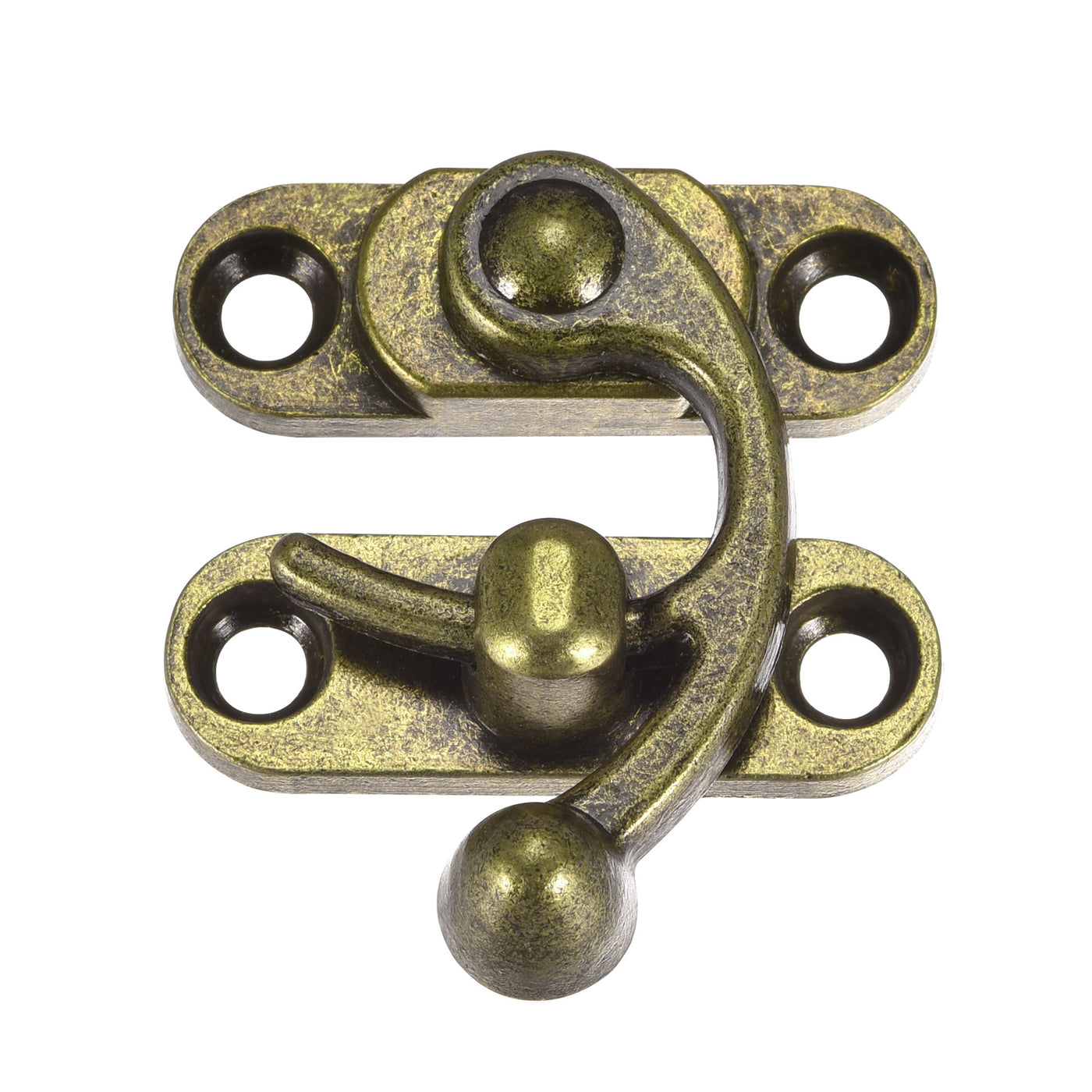 uxcell Uxcell Antique Vintage Lock Clasp Right Latch Hook Hasp 45mmx39mm Swing Arm Latch Bronze Tone 4 Pcs