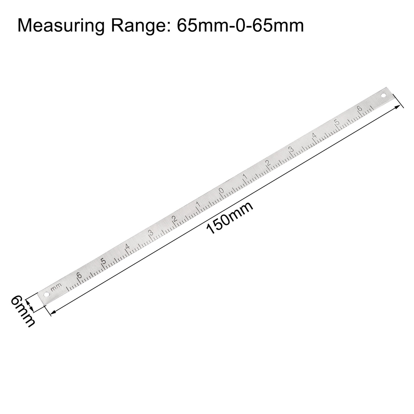 uxcell Uxcell Center Finding Ruler 65mm-0-65mm Table Sticky Adhesive Tape Measure, Aluminum Track Ruler with Holes, (from the middle).