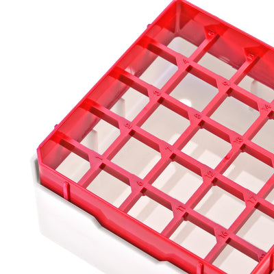 Harfington Uxcell Freezer Tube Box 25 Places Polypropylene Holder Rack for 1.8/2ml Microcentrifuge Tubes, Red