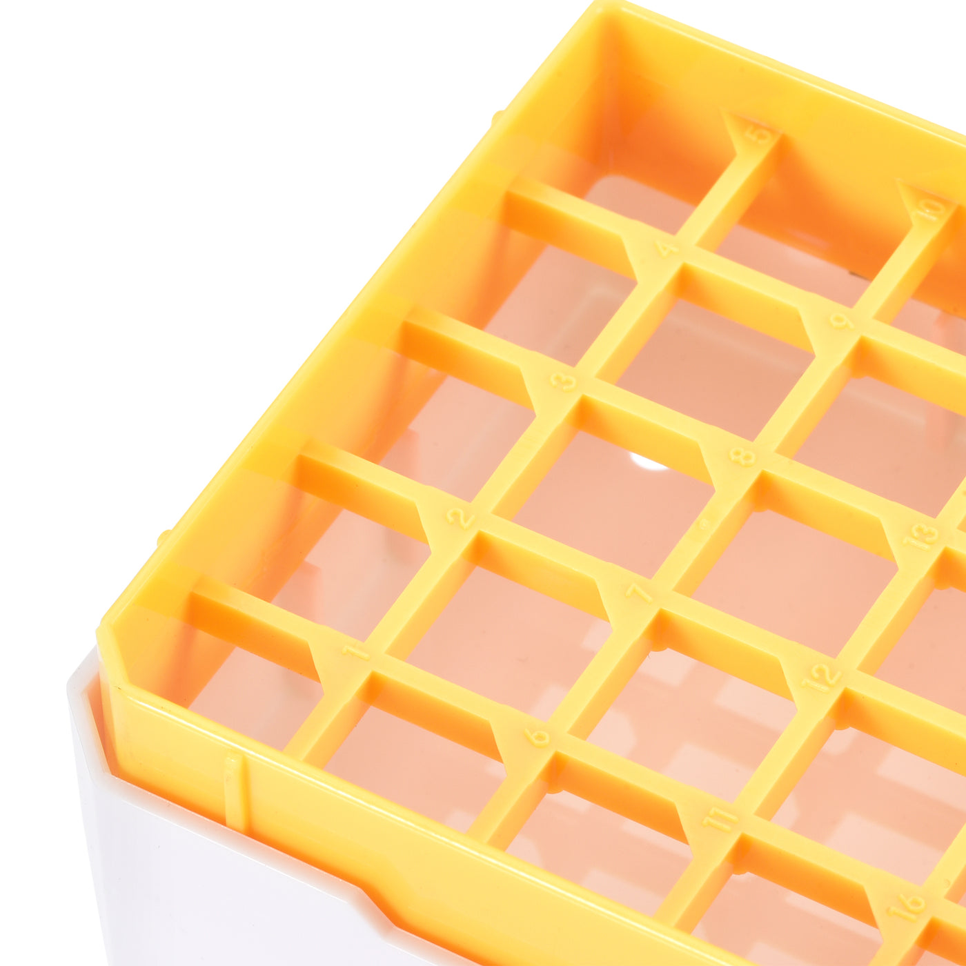 uxcell Uxcell Freezer Tube Box 25 Places Polypropylene Holder Rack for 1.8/2ml Microcentrifuge Tubes, Yellow 4Pcs