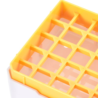Harfington Uxcell Freezer Tube Box 25 Places Polypropylene Holder Rack for 1.8/2ml Microcentrifuge Tubes, Yellow