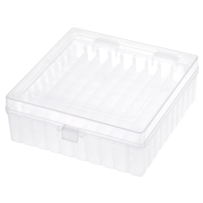 uxcell Uxcell Freezer Tube Box 100 Places Polypropylene Plastic Lockable Holder Rack for 1.5/1.8/2ml Microcentrifuge Tubes, White