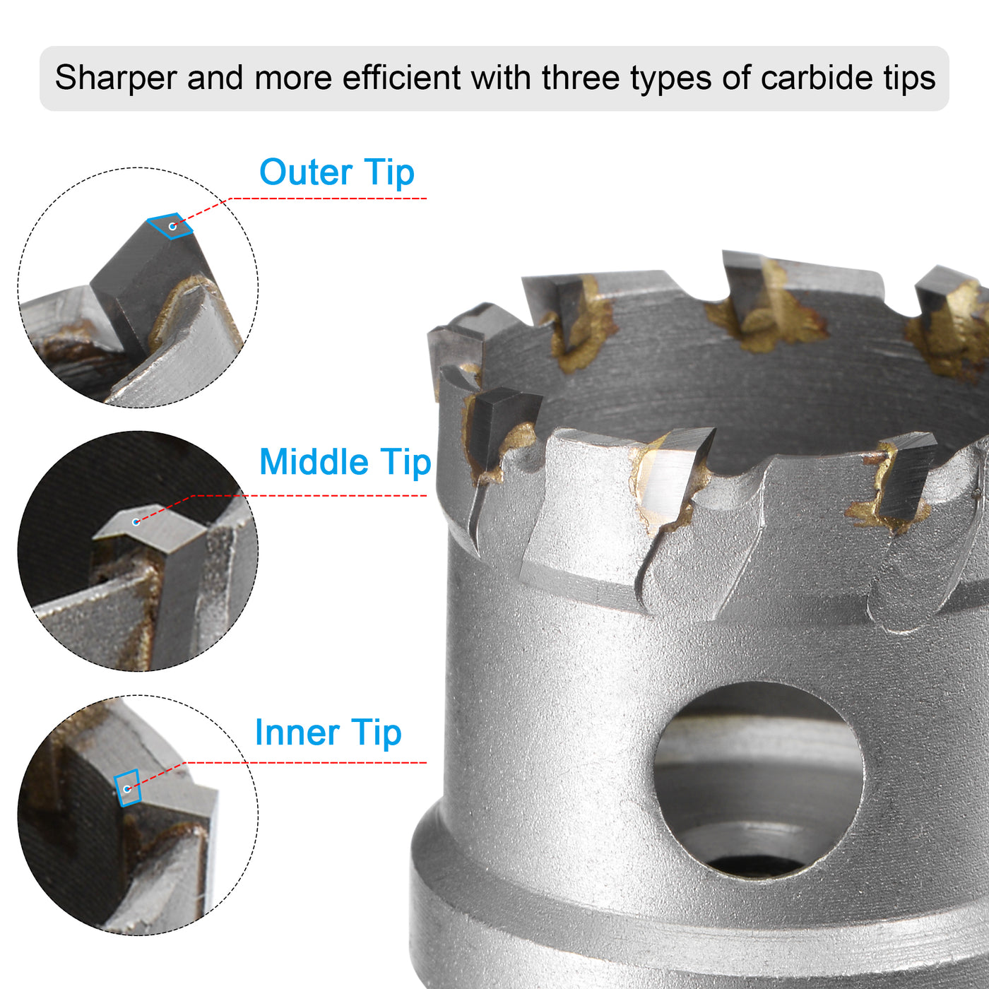 uxcell Uxcell Hole Cutter Hole Saws for Stainless Steel Metal with Center Drill