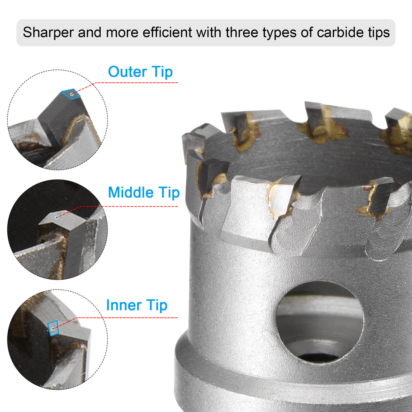 uxcell Uxcell Hole Cutter Hole Saws for Stainless Steel Metal with Center Drill