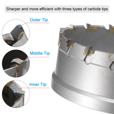 Harfington Uxcell Carbide Hole Cutter Hole Saws for Stainless Steel with Center Drill Cutting Tool
