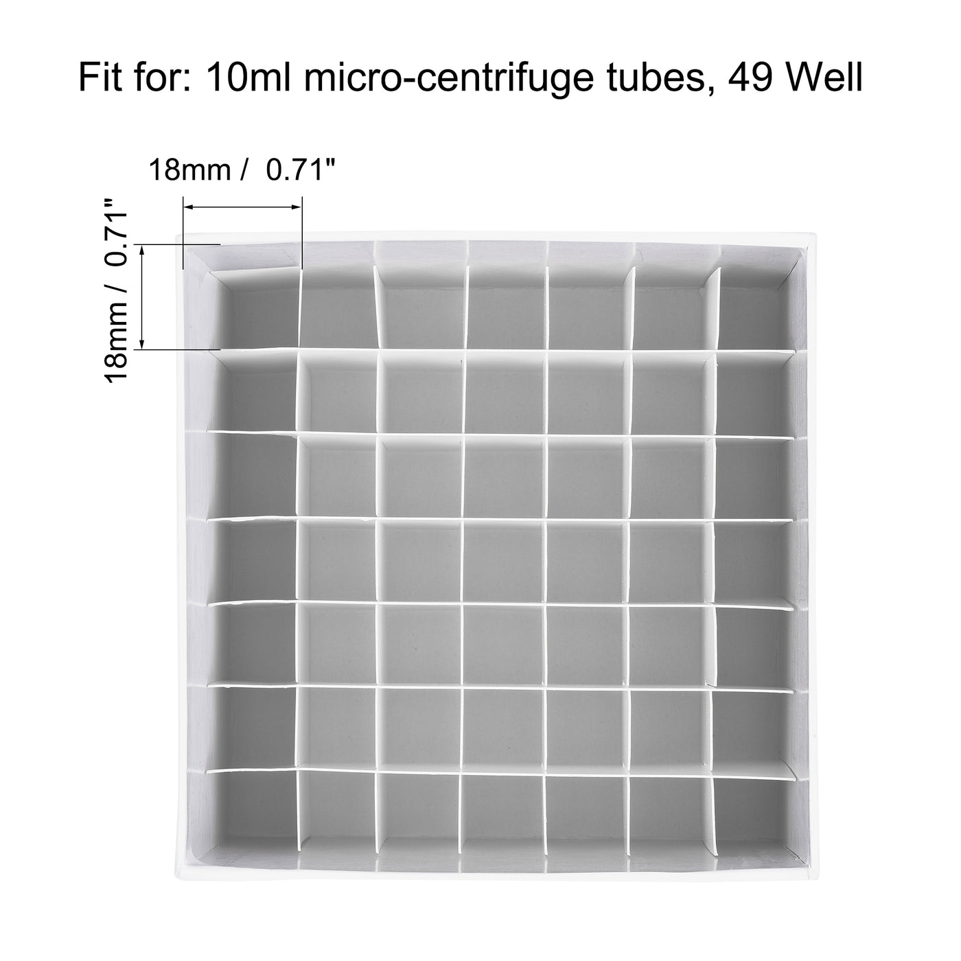 uxcell Uxcell Centrifuge Tube Freezer Holder 49-Well Cardboard White for 10ml 18mm Dia Tubes