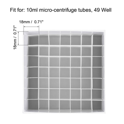 Harfington Uxcell Centrifuge Tube Freezer Holder 49-Well Cardboard White for 10ml 18mm Dia Tubes