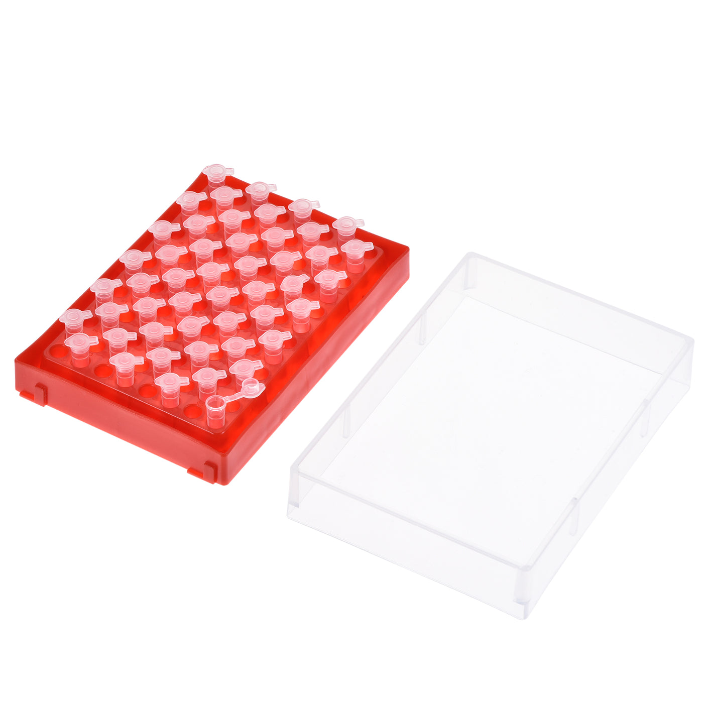 uxcell Uxcell Centrifuge Tube Freezer Storage Box 96-Well PP Holder Red for 0.2ml Tubes