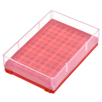 uxcell Uxcell Centrifuge Tube Freezer Storage Box 96-Well PP Holder Red for 0.2ml Tubes