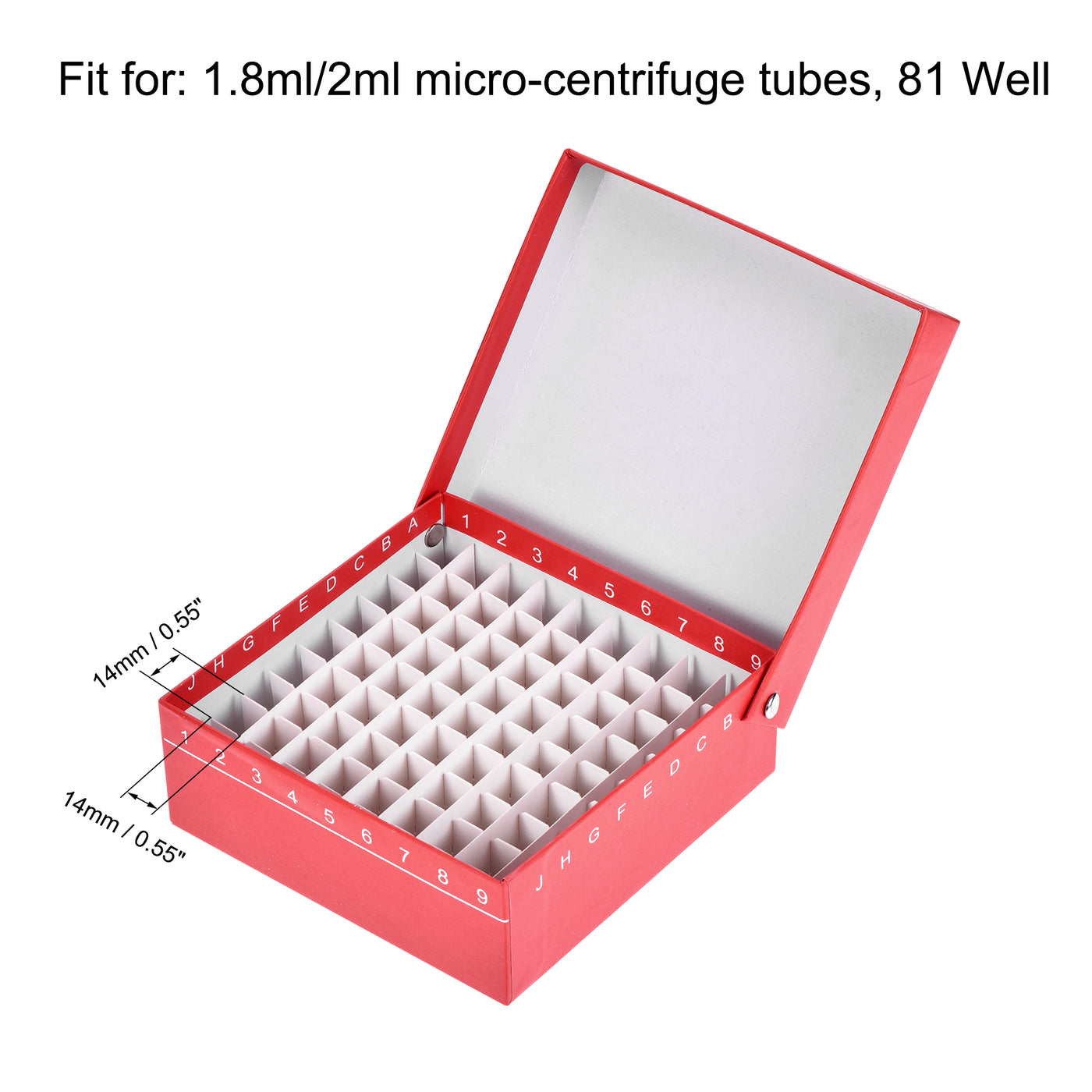 uxcell Uxcell Centrifuge Tube Holder 81-Well Waterproof Cardboard Red for 1.8ml/2ml Tubes