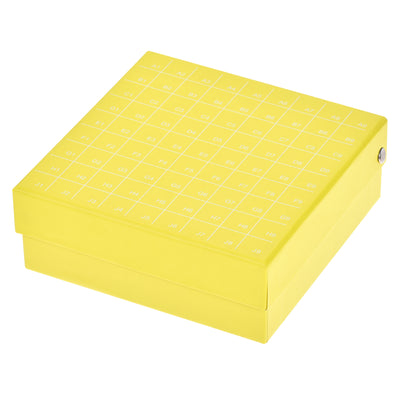 uxcell Uxcell Centrifuge Tube Holder 81-Well Waterproof Cardboard Yellow for 1.8/2ml Tubes