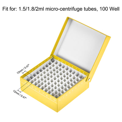 Harfington Uxcell Centrifuge Tube Holder100-Well Waterproof Cardboard Yellow for 1.5/1.8/2ml Tubes