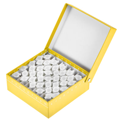 Harfington Uxcell Centrifuge Tube Holder100-Well Waterproof Cardboard Yellow for 1.5/1.8/2ml Tubes