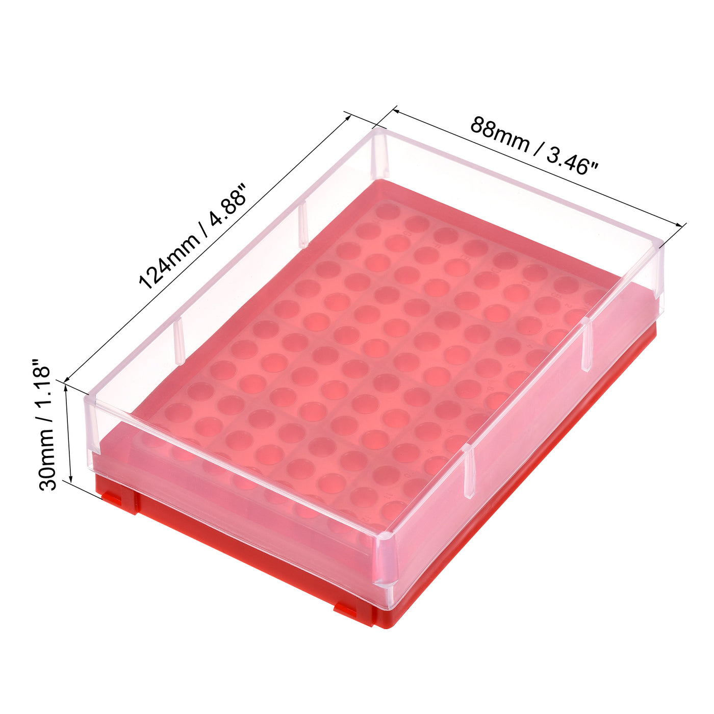 uxcell Uxcell Centrifuge Tube Rack Box, 96-Well for 0.2ml Tubes Blue Red Green 3in1 Set