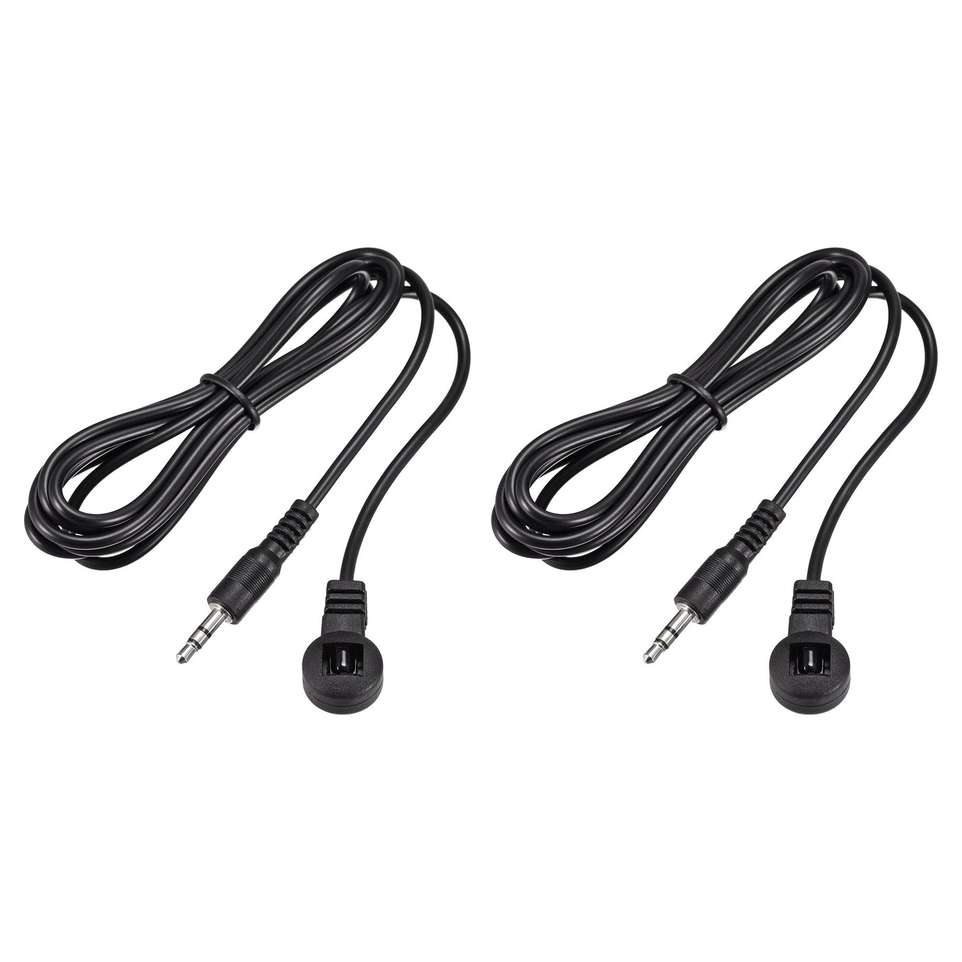 uxcell Uxcell IR Infrared Receiver Extender Cable 3.5mm Jack 4.9FT Long 26FT Receiving Distance Black Flat Head 2pcs