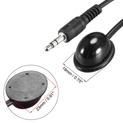 Harfington Uxcell IR Infrared Receiver Extender Cable 3.5mm Jack 9.8FT Long 26FT Receiving Distance Black Round Head