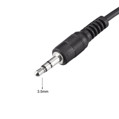 Harfington Uxcell IR Infrared Receiver Extender Cable 3.5mm Jack 9.8FT Long 26FT Receiving Distance Black Round Head