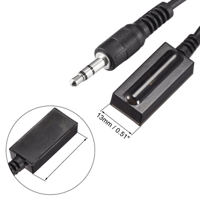 Harfington Uxcell IR Infrared Receiver Extender Cable 3.5mm Jack 4.9FT Long 26FT Receiving Distance Black Square Head 2pcs