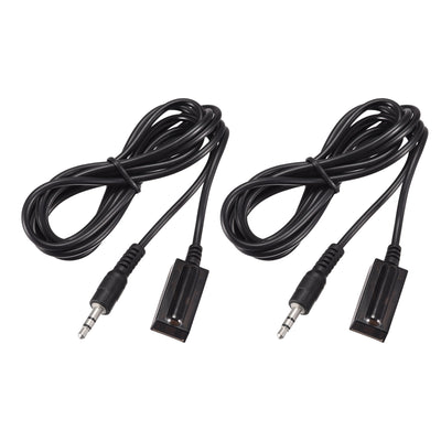 Harfington Uxcell IR Infrared Receiver Extender Cable 3.5mm Jack 4.9FT Long 26FT Receiving Distance Black Square Head 2pcs