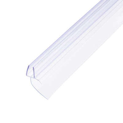 Harfington Uxcell Frameless Glass Shower Door Sweep, 27.56" Long, with 1"(25mm) Drip Rail - 1/4"(6mm) Glass, H-Type Door Bottom Side Seal Strip