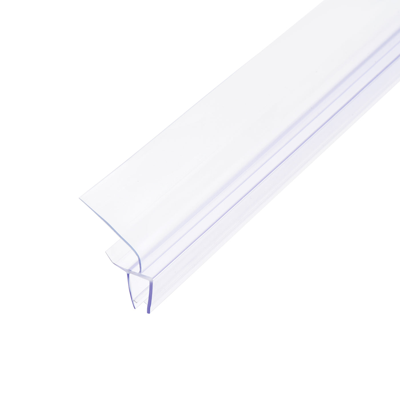 uxcell Uxcell Frameless Glass Shower Door Sweep, 27.56" Long, with 1"(25mm) Drip Rail - 1/4"(6mm) Glass, H-Type Door Bottom Side Seal Strip