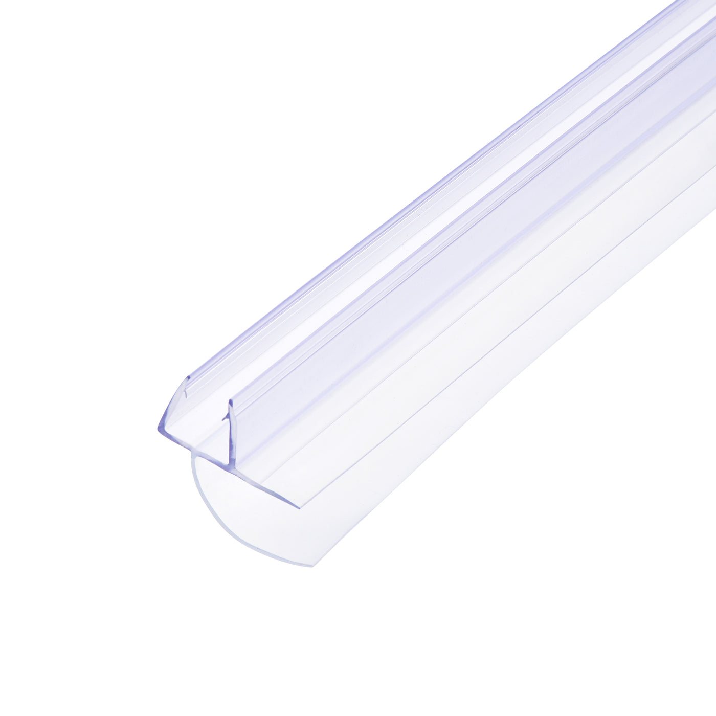 uxcell Uxcell Frameless Glass Shower Door Sweep, 27.56" Long, with 1"(25mm) Drip Rail - 3/8"(10mm) Glass, H-Type Door Bottom Side Seal Strip