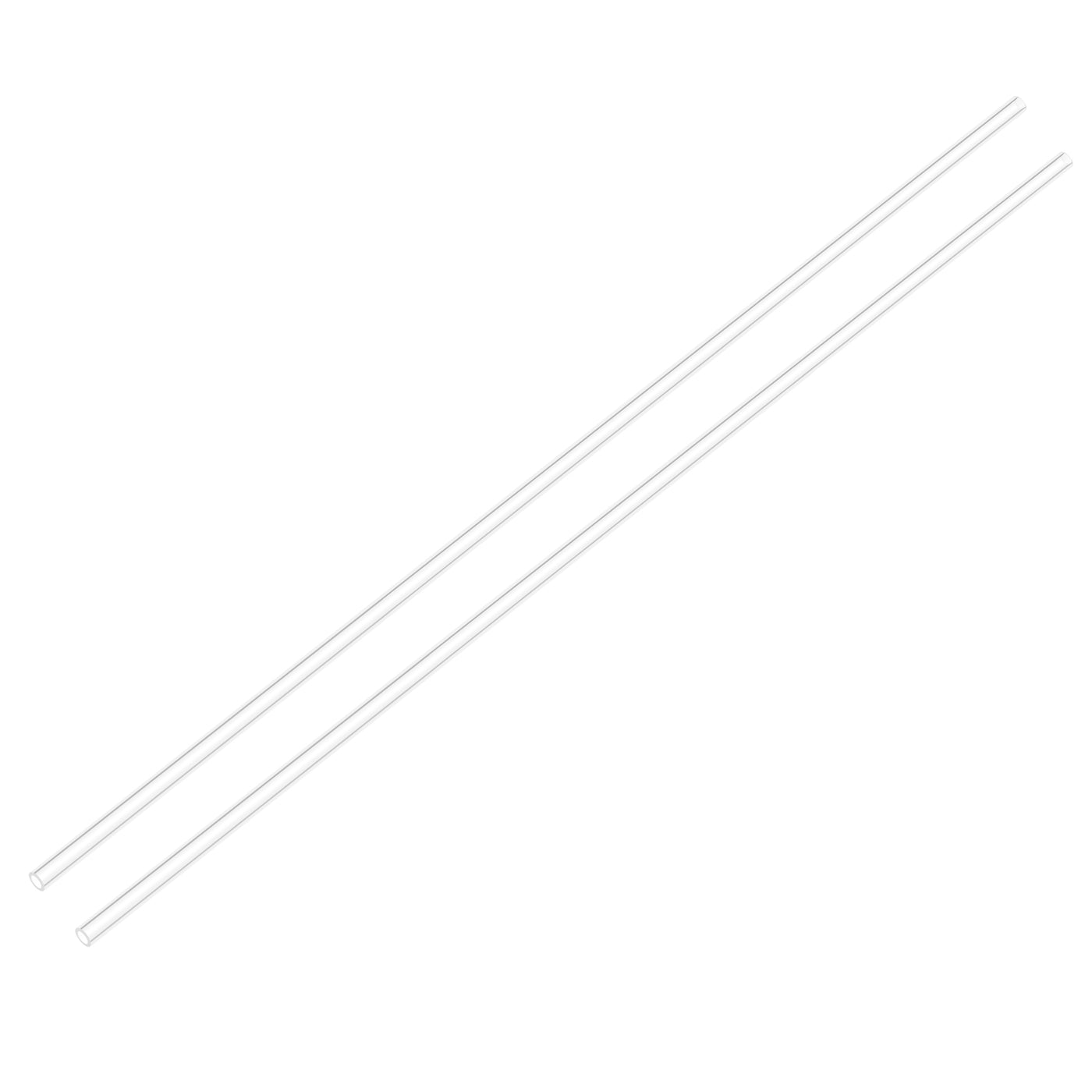 uxcell Uxcell 2pcs Clear Rigid Acrylic Pipe 5mm ID x 8mm OD x 610mm, 1.5mm Wall Round Tube