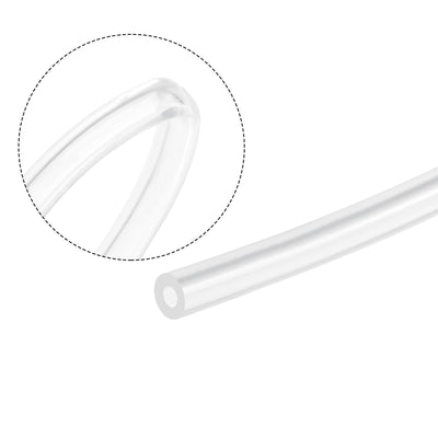 Harfington Uxcell Clear Silicone Tubing, 1/8"(3.2mm) ID 1/4"(6.4mm) OD 1/16" Wall 6.6ft, Flexible Silicone Tube for Air Water Pipe Pump Transfer