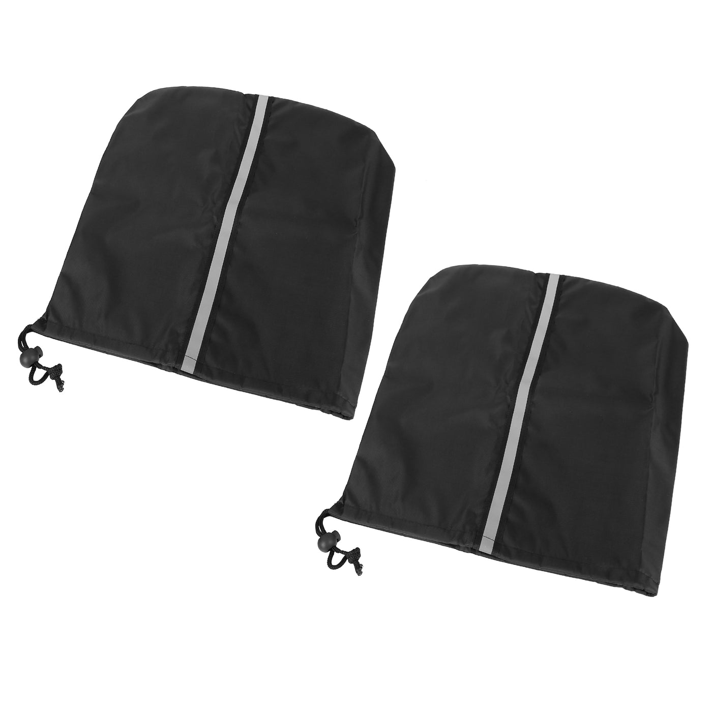 X AUTOHAUX Pair Black Rear Side View Mirror Cover Bag with Reflective Strip for Car Vehicle
