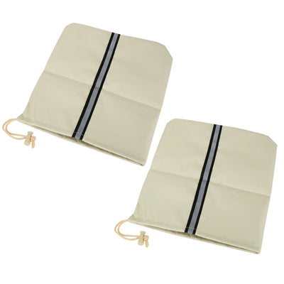 Harfington Pair Beige Small Rear Side View Mirror Cover Bag with Reflective Strip for Car Vehicle