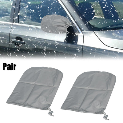 Harfington Pair Durable Gray Rear Side View Mirror Cover Bag Accessories for Car Vehicle