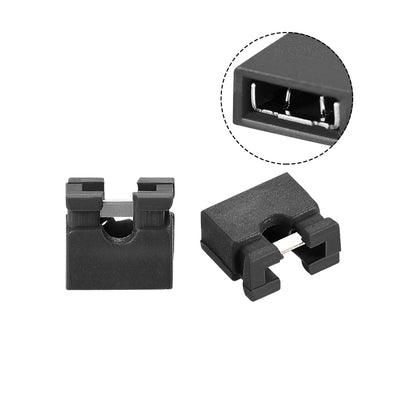 Harfington Uxcell 100pcs 2mm Standard Pin Header Jumper Cap Short Circuit Connection Cap Mini Micro Jumper Bridge Plug Black