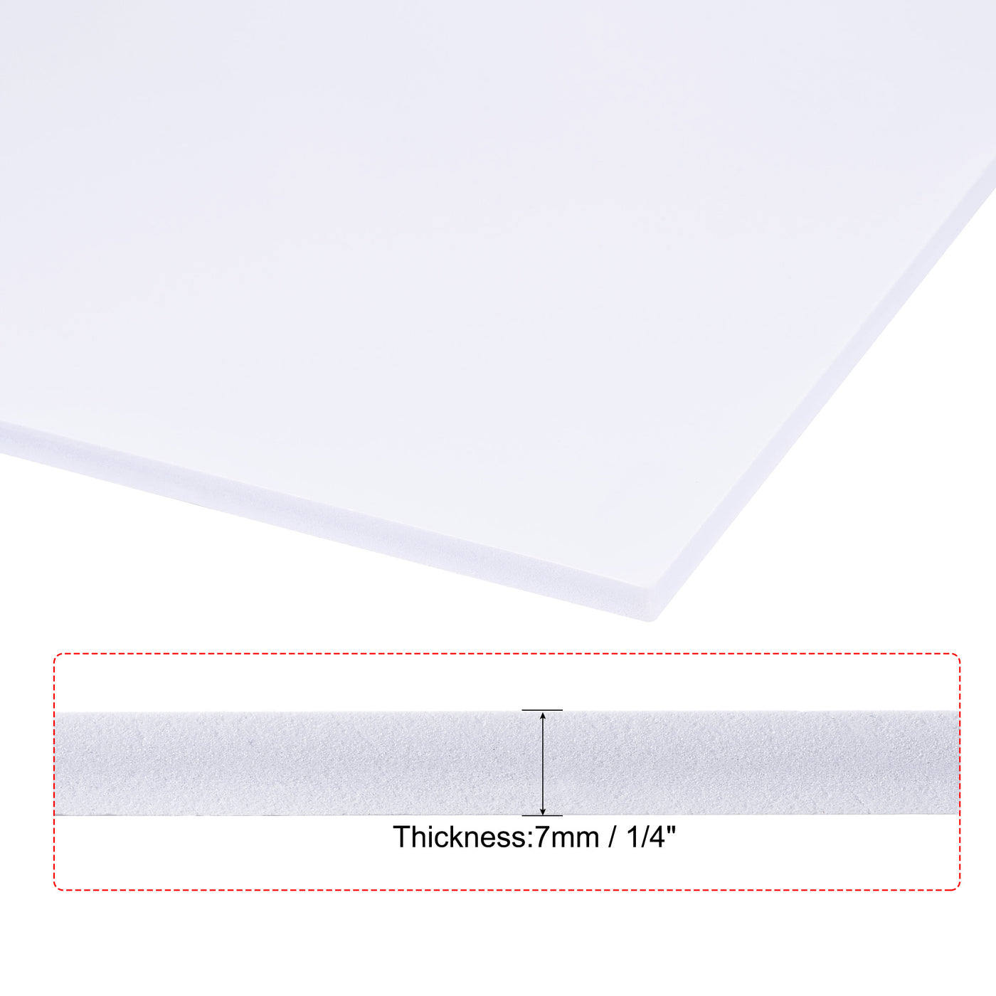 uxcell Uxcell PVC Foam Board Sheet,7mm x 300mm x 300mm,White,Double Sided,Expanded PVC Sheet