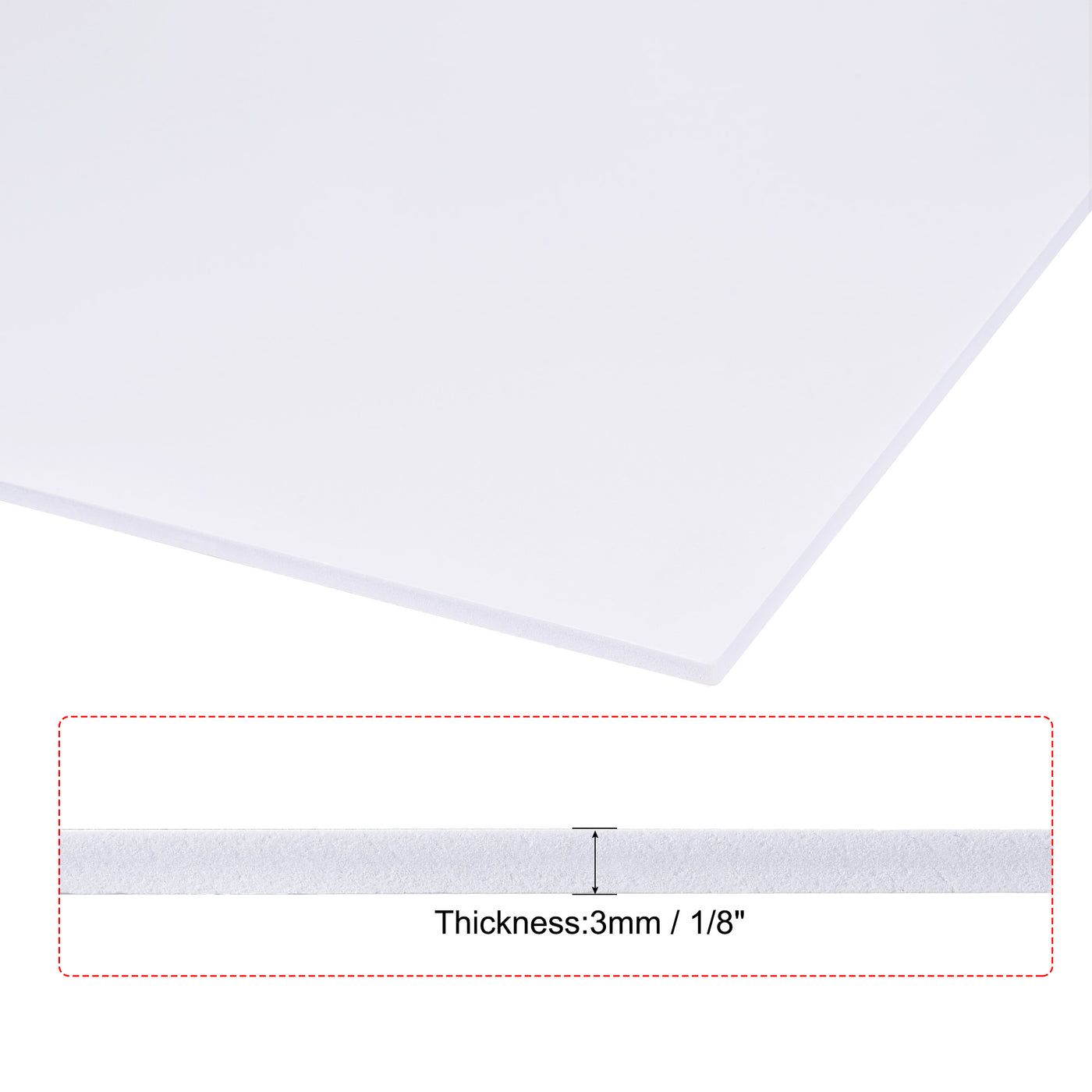 uxcell Uxcell PVC Foam Board Sheet,3mm x 300mm x 300mm,White,Double Sided,Expanded PVC Sheet