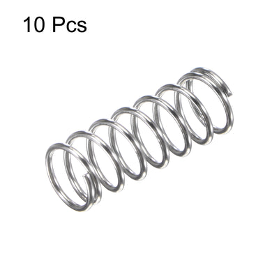Harfington Uxcell 8mmx0.8mmx20mm 304 Stainless Steel Compression Spring 11.8N Load Capacity 10pcs