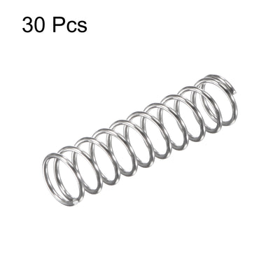 Harfington Uxcell 8mmx0.8mmx30mm 304 Stainless Steel Compression Spring 11.8N Load Capacity 30pcs