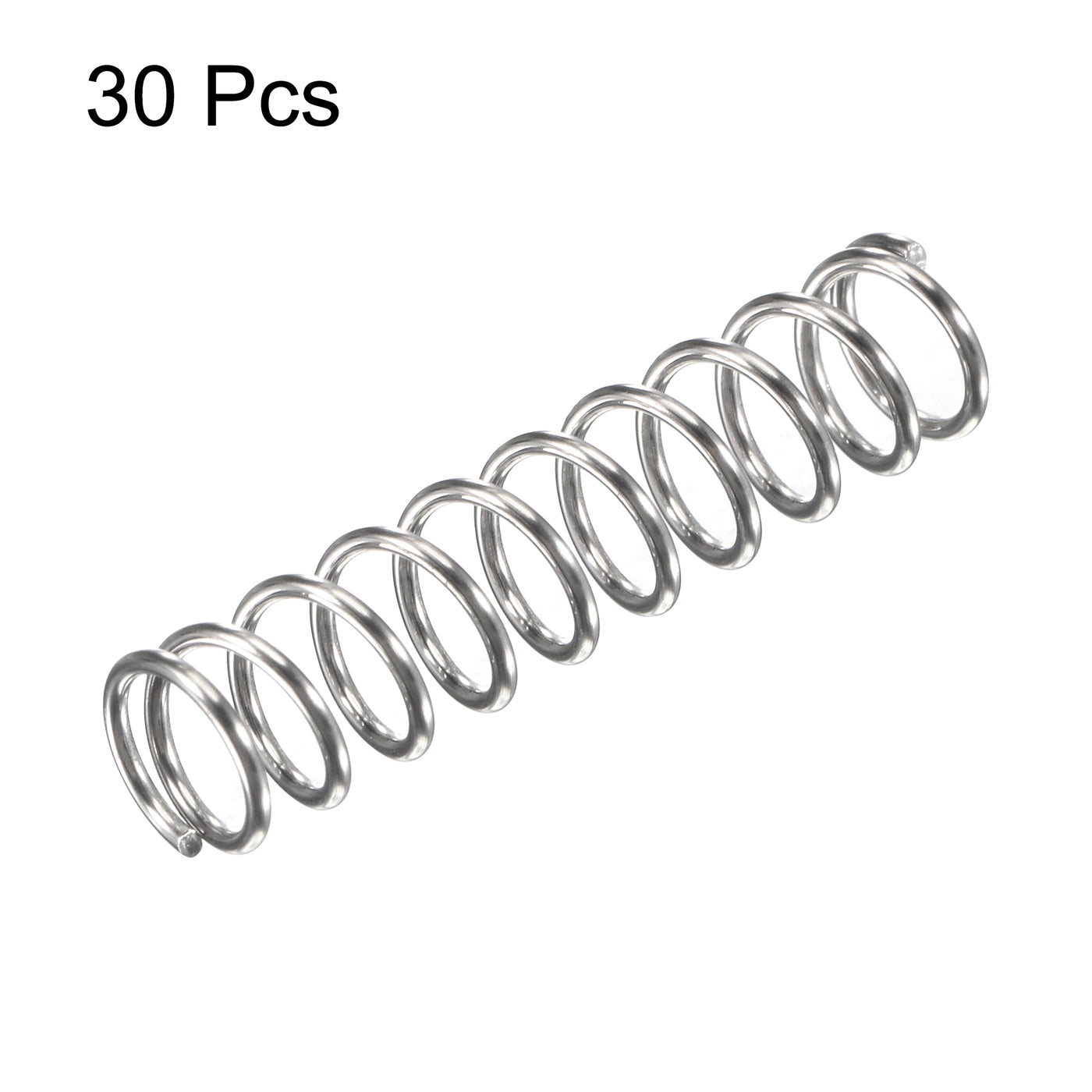 uxcell Uxcell 7mmx0.8mmx30mm 304 Stainless Steel Compression Spring 17.2N Load Capacity 30pcs