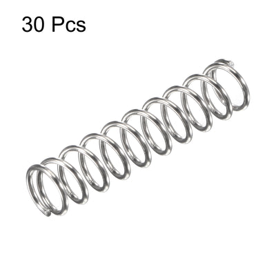 Harfington Uxcell 7mmx0.8mmx30mm 304 Stainless Steel Compression Spring 17.2N Load Capacity 30pcs
