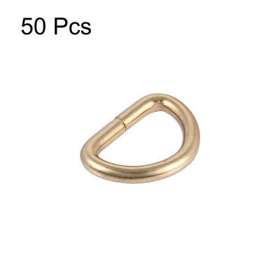 Harfington Uxcell Metal D Ring 0.39"(10mm) D-Rings Buckle for Hardware Bags Belts Craft DIY Accessories Gold Tone 50pcs