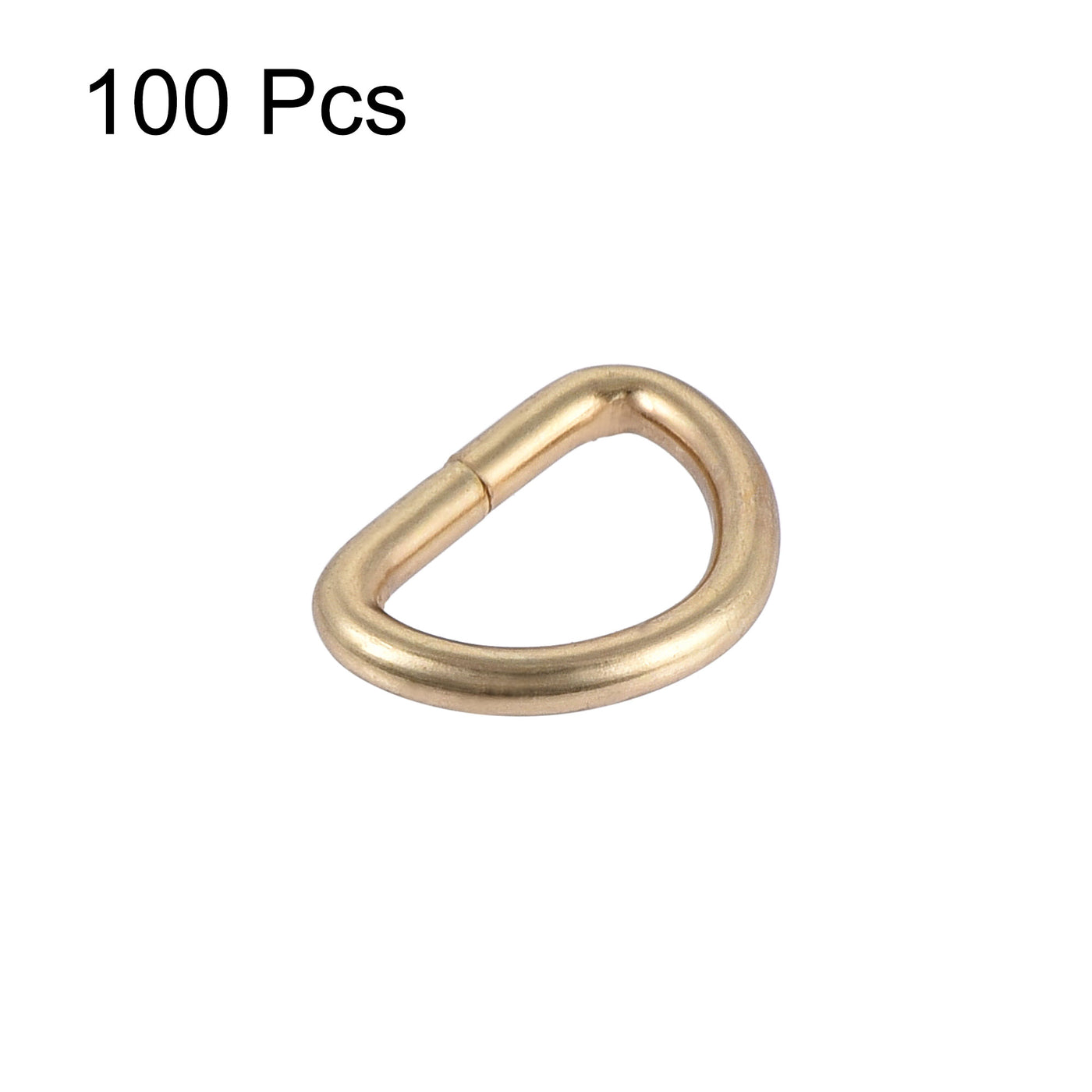 uxcell Uxcell Metal D Ring 0.39"(10mm) D-Rings Buckle for Hardware Bags Belts Craft DIY Accessories Gold Tone 100pcs