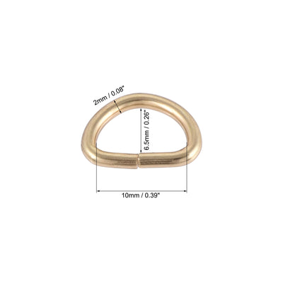 Harfington Uxcell Metal D Ring 0.39"(10mm) D-Rings Buckle for Hardware Bags Belts Craft DIY Accessories Gold Tone 150pcs