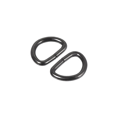Harfington Uxcell Metal D Ring 0.39"(10mm) D-Rings Buckle for Hardware Bags Belts Craft DIY Accessories Black 100pcs