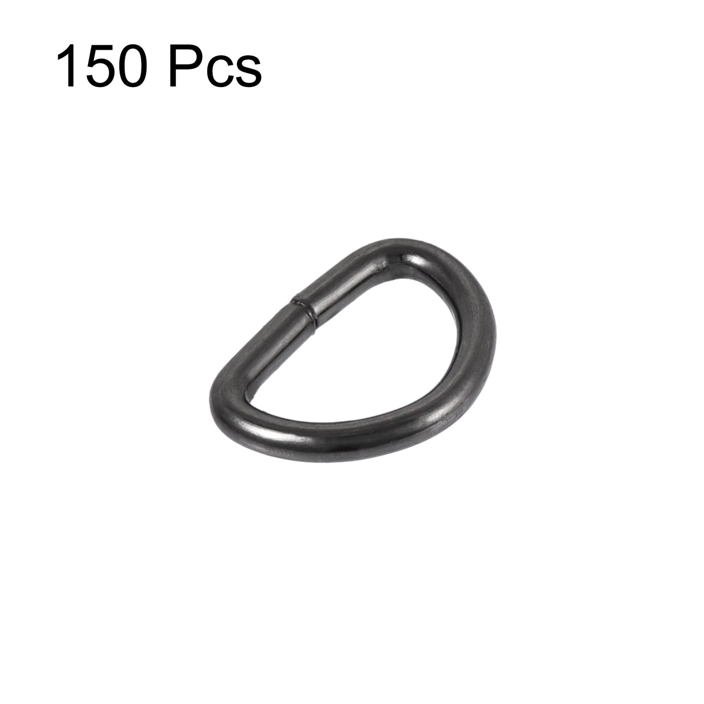 uxcell Uxcell Metal D Ring 0.39"(10mm) D-Rings Buckle for Hardware Bags Belts Craft DIY Accessories Black 150pcs