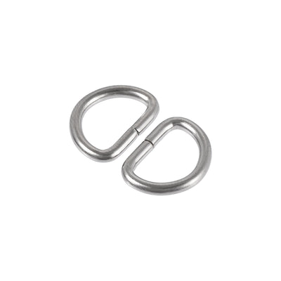 Harfington Uxcell Metal D Ring 0.39"(10mm) D-Rings Buckle for Hardware Bags Belts Craft DIY Accessories Silver Tone 100pcs