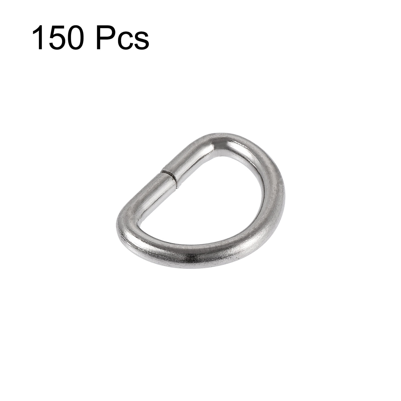 uxcell Uxcell Metal D Ring 0.39"(10mm) D-Rings Buckle for Hardware Bags Belts Craft DIY Accessories Silver Tone 150pcs