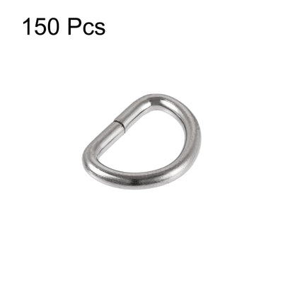 Harfington Uxcell Metal D Ring 0.39"(10mm) D-Rings Buckle for Hardware Bags Belts Craft DIY Accessories Silver Tone 150pcs